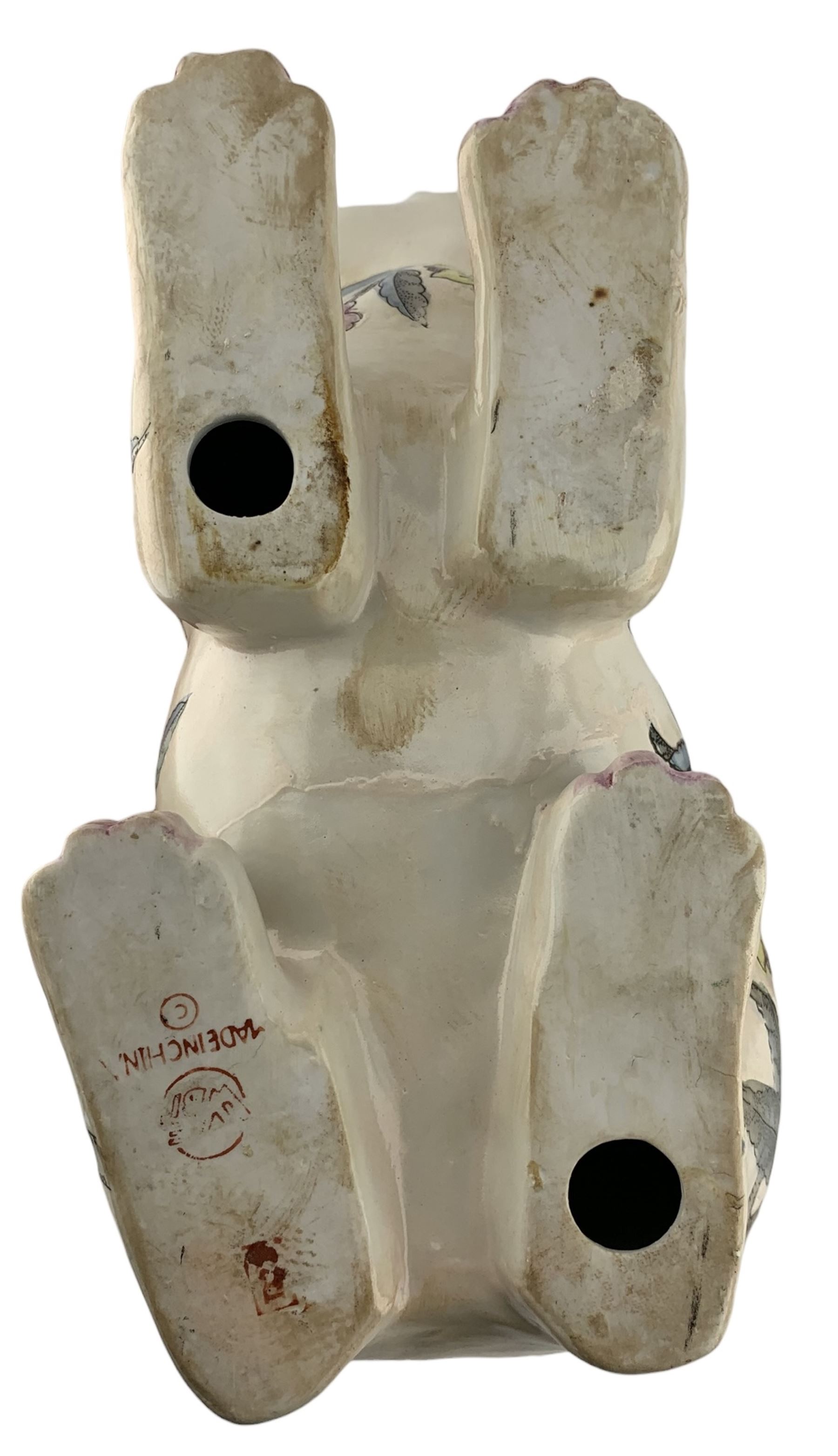 Pair of mid 20th century Chinese pottery Rabbits - Image 4 of 6