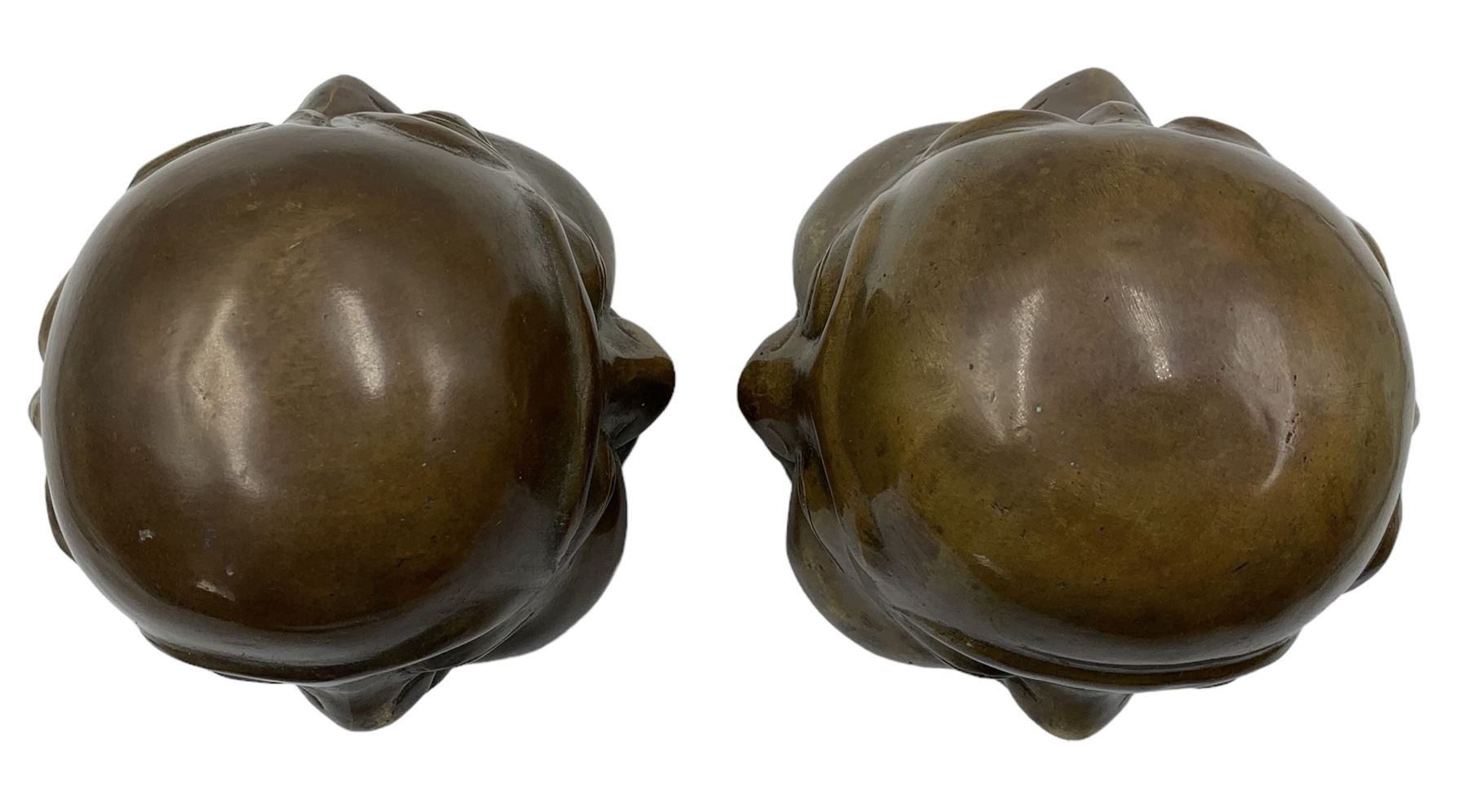 Two Chinese bronzed four-faced Buddha heads - Image 6 of 6