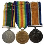 WWI pair of War Medal and Victory Medal to L Darcy A.B. R.N. J.70626 and George VI Cadet Forces Med