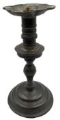 17th centruy turned bronze candlestick