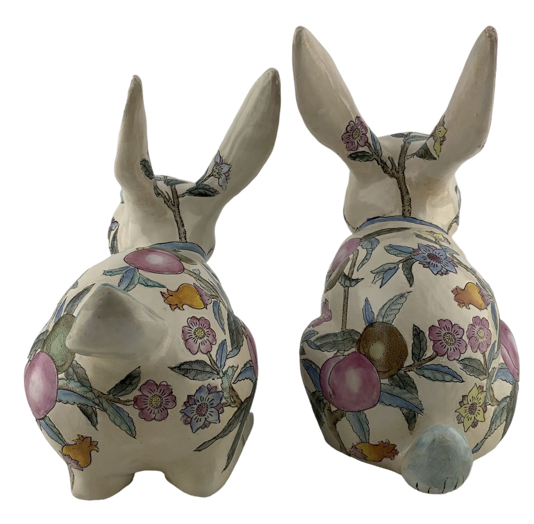 Pair of mid 20th century Chinese pottery Rabbits - Image 2 of 6