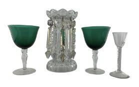 19th/ early 20th century cut glass table lustre H25cm