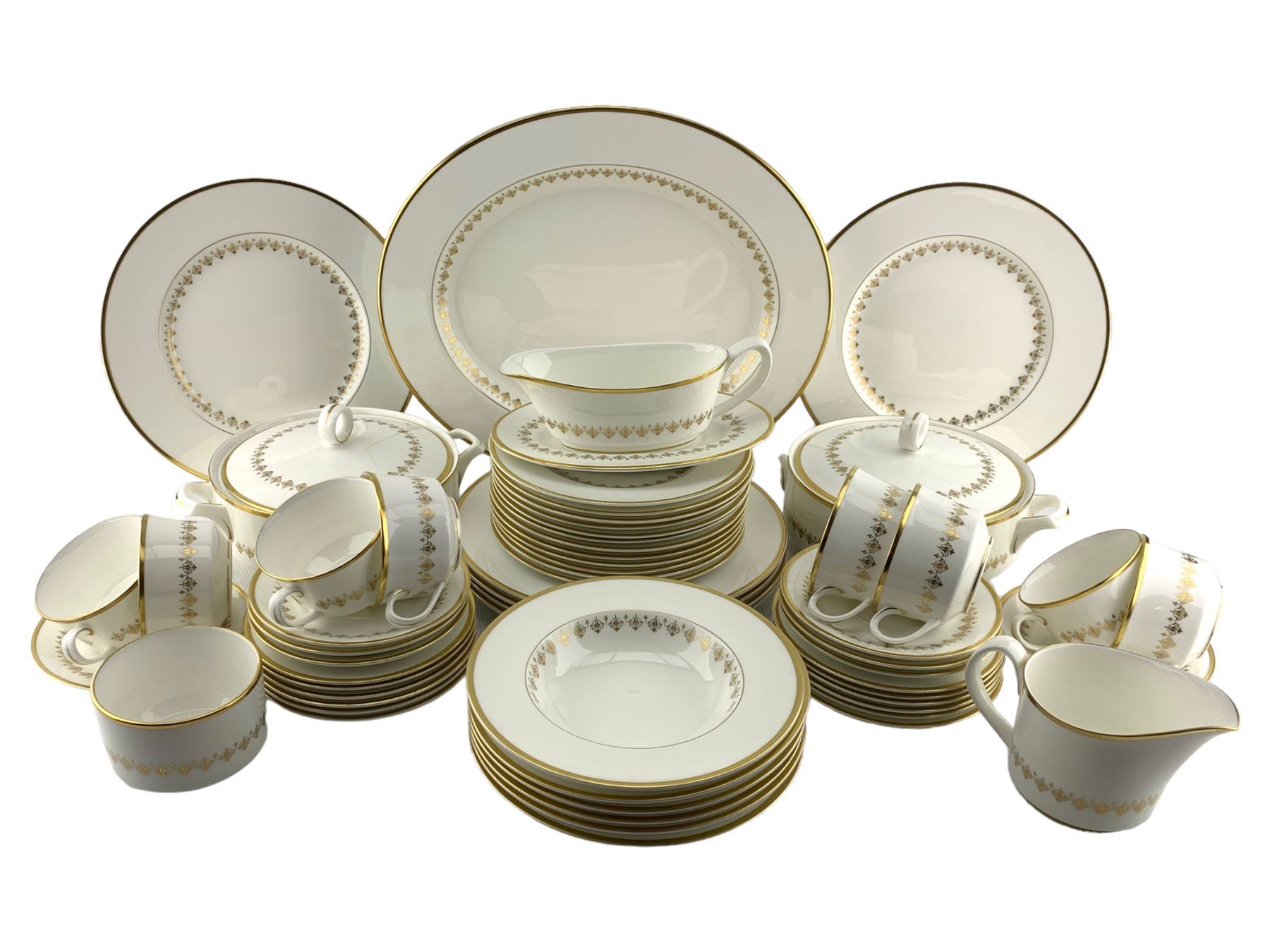Royal Worcester 'Summer Morning' pattern dinner and tea ware comprising six dinner plates
