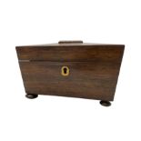 Victorian rosewood sarcophagus form tea caddy