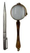 Pair of early 20th century gilt metal lorgnette with faux tortoiseshell handle
