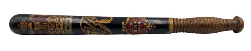 Victorian truncheon painted and inscribed '26th K.R.V. 1868