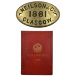 Brass oval railway worksplate inscribed Neilson & Co