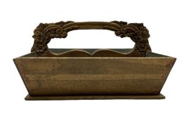 French design carved oak cutlery tray