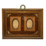 Early 20th century French mahogany and amboyna wood picture frame