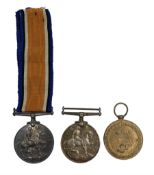 Two WWI War medals named to '51306 PTE. H. V. WILKINSON. W. RID. R.' and '21218 W D. HEWETT. E. R. A