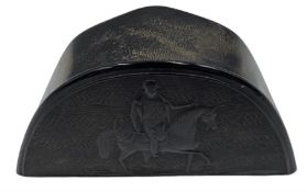 19th century French pressed horn snuff box in the form of a bicorn hat