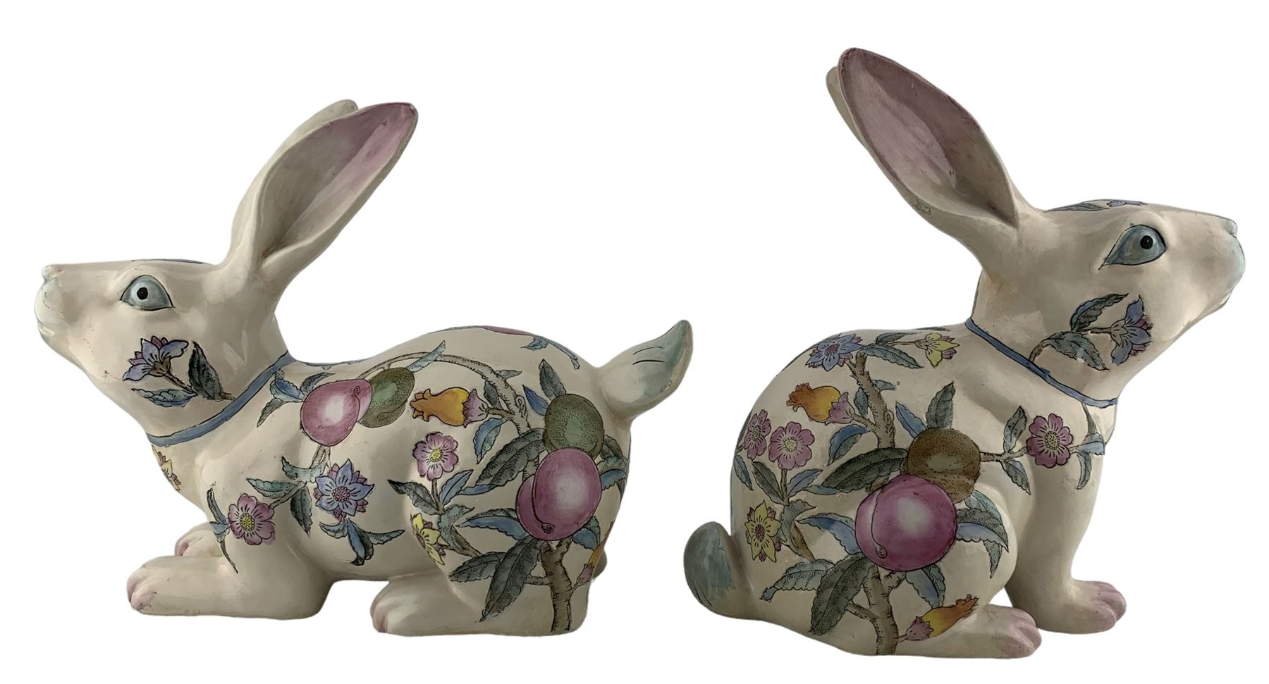 Pair of mid 20th century Chinese pottery Rabbits - Image 3 of 6