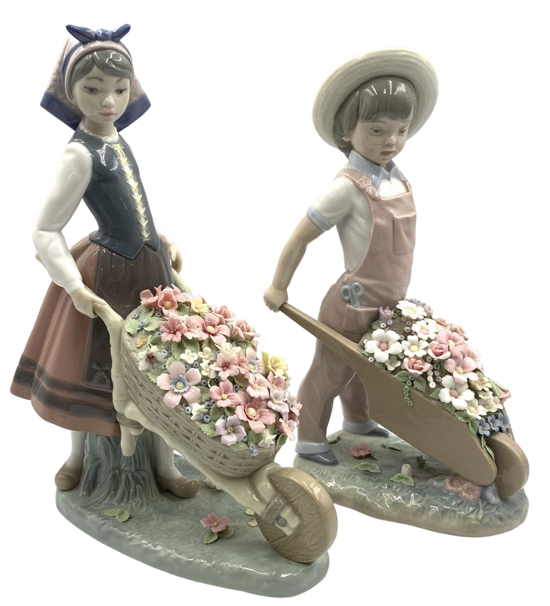 Lladro figure 'A barrel of Blossoms' No.1419 and another 'Little Gardener' No.1283 (2)