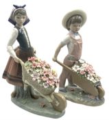 Lladro figure 'A barrel of Blossoms' No.1419 and another 'Little Gardener' No.1283 (2)