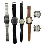 Six wristwatches including Vertex manual wind