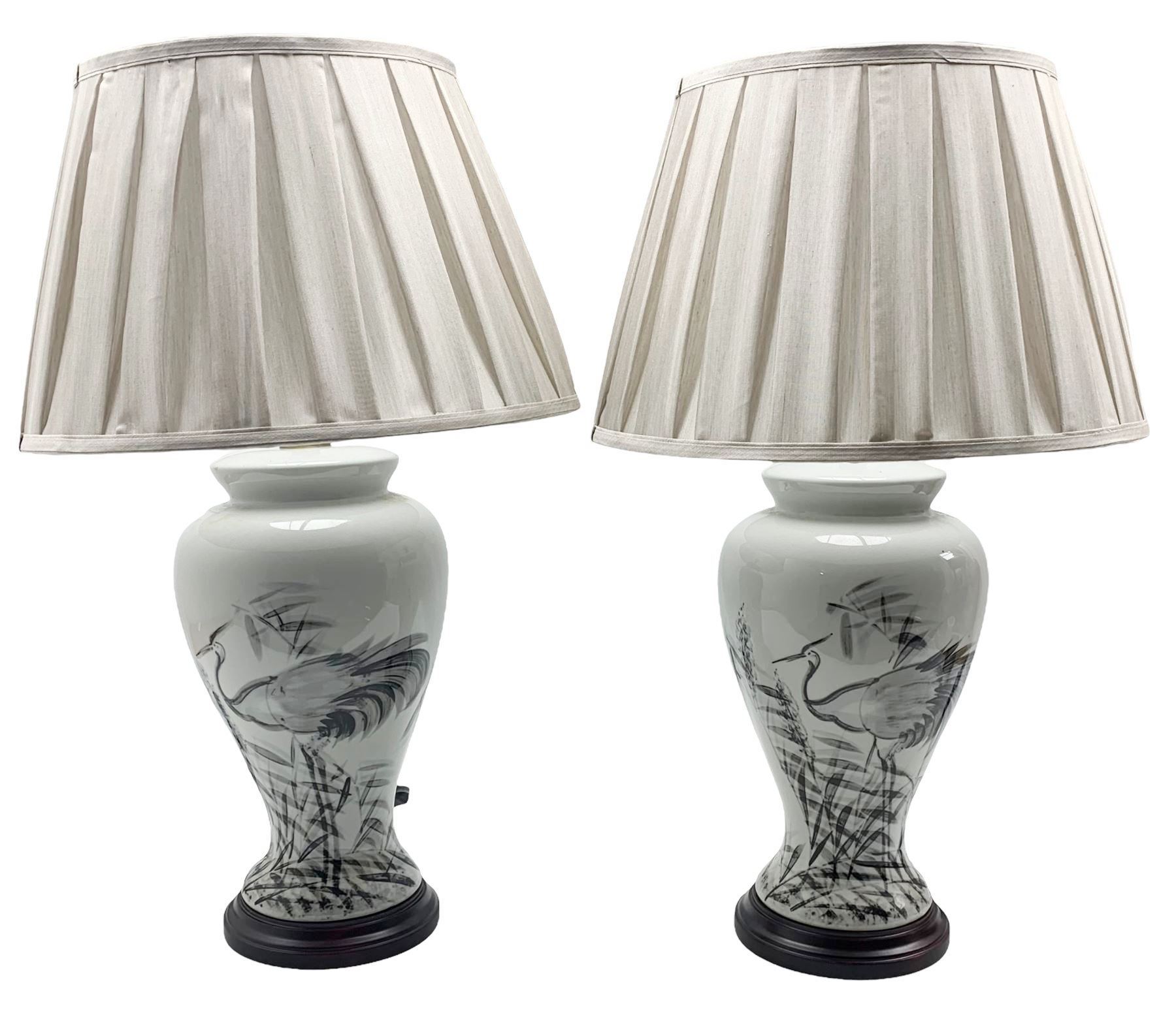 Pair of Chinese porcelain table lamps