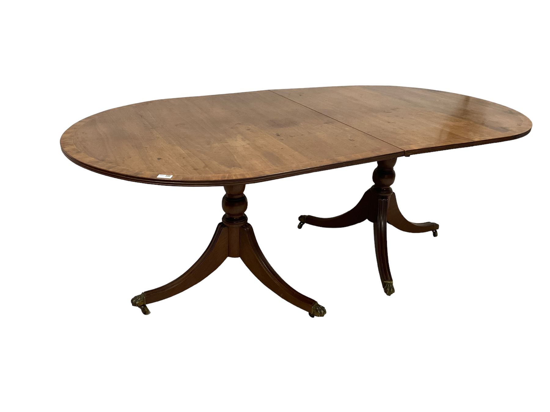 Regency design mahogany twin pedestal dining table - Image 2 of 6