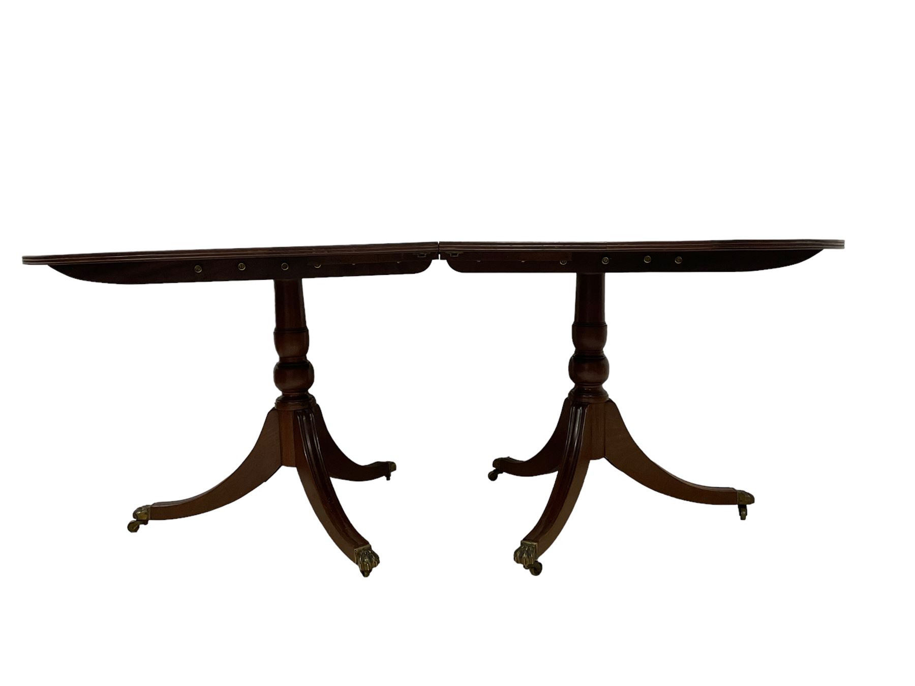 Regency design mahogany twin pedestal dining table - Image 6 of 6