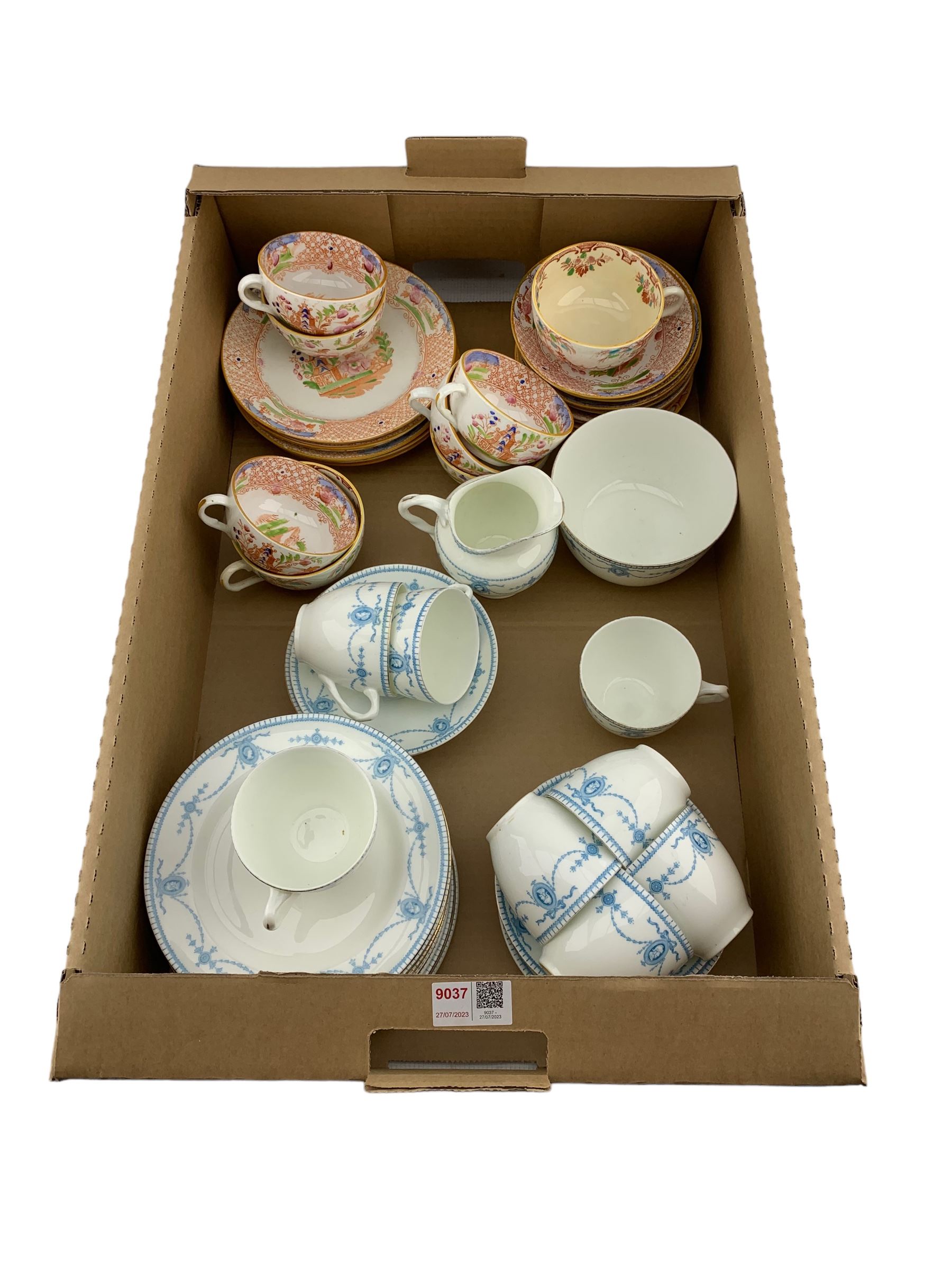 Royal Doulton Russell pattern part tea set and another tea set printed with Chinoiserie scenes