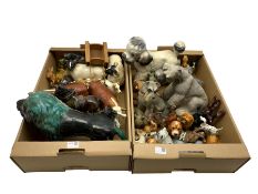 Collection of pottery animals