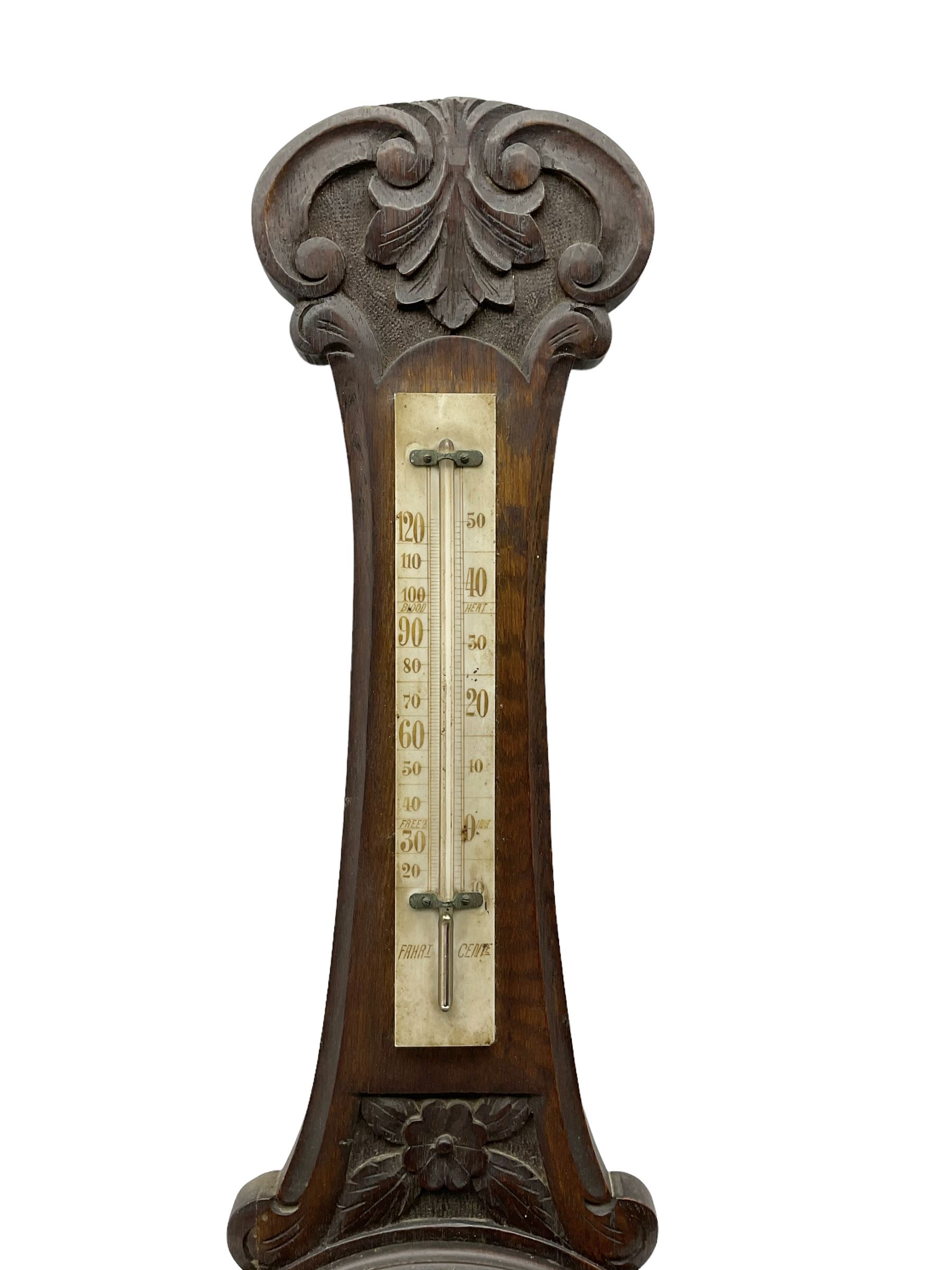 Mapin & Webb oak cased aneroid barometer c 1910 - Image 3 of 3