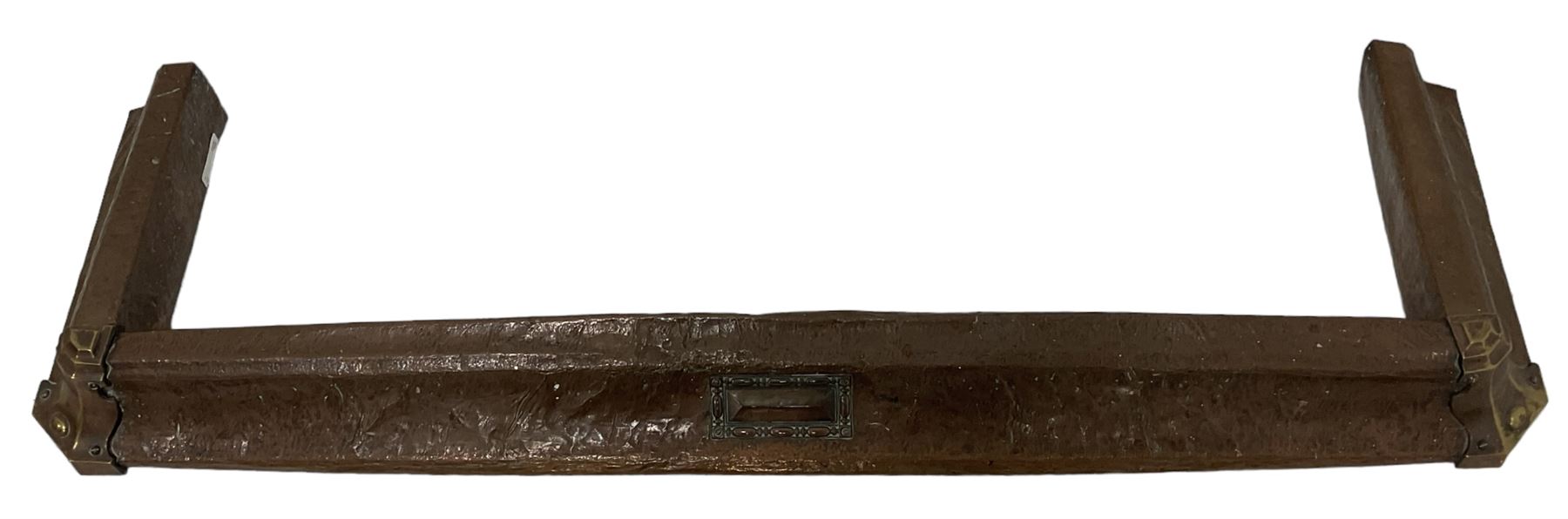 Early 20th century chrome fire fender (W132cm); early 20th century copper fender (W134cm); and an ea - Image 6 of 6