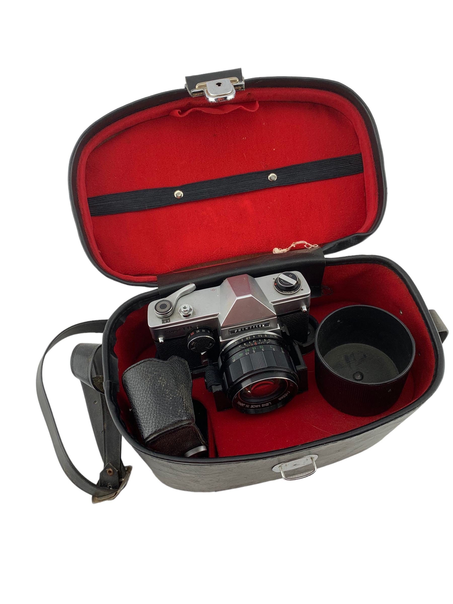 Prinzflex Super TTL camera with Super Reflecta lens in case and carrying bag