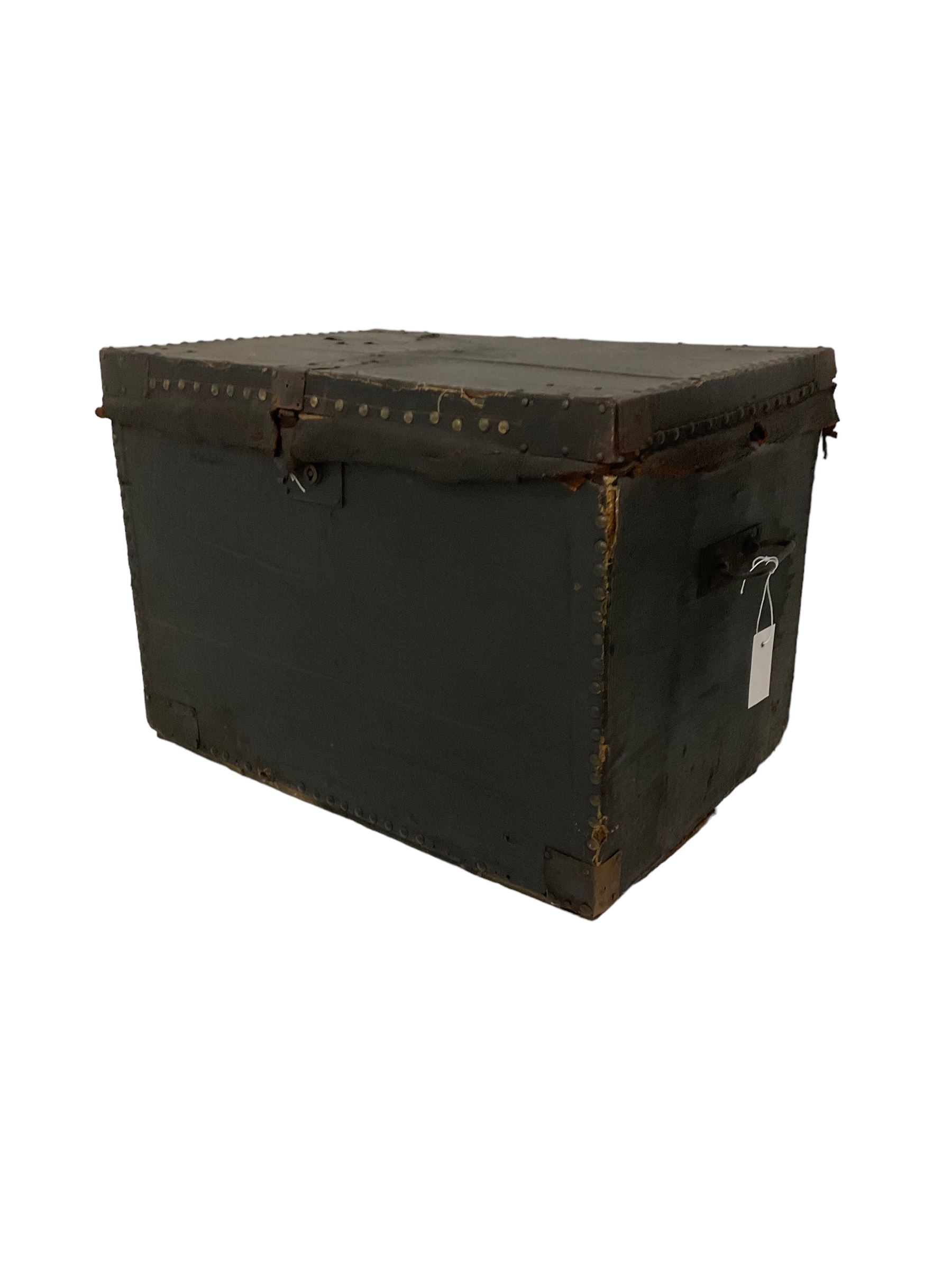 Early 20th century black painted trunk - Image 2 of 3