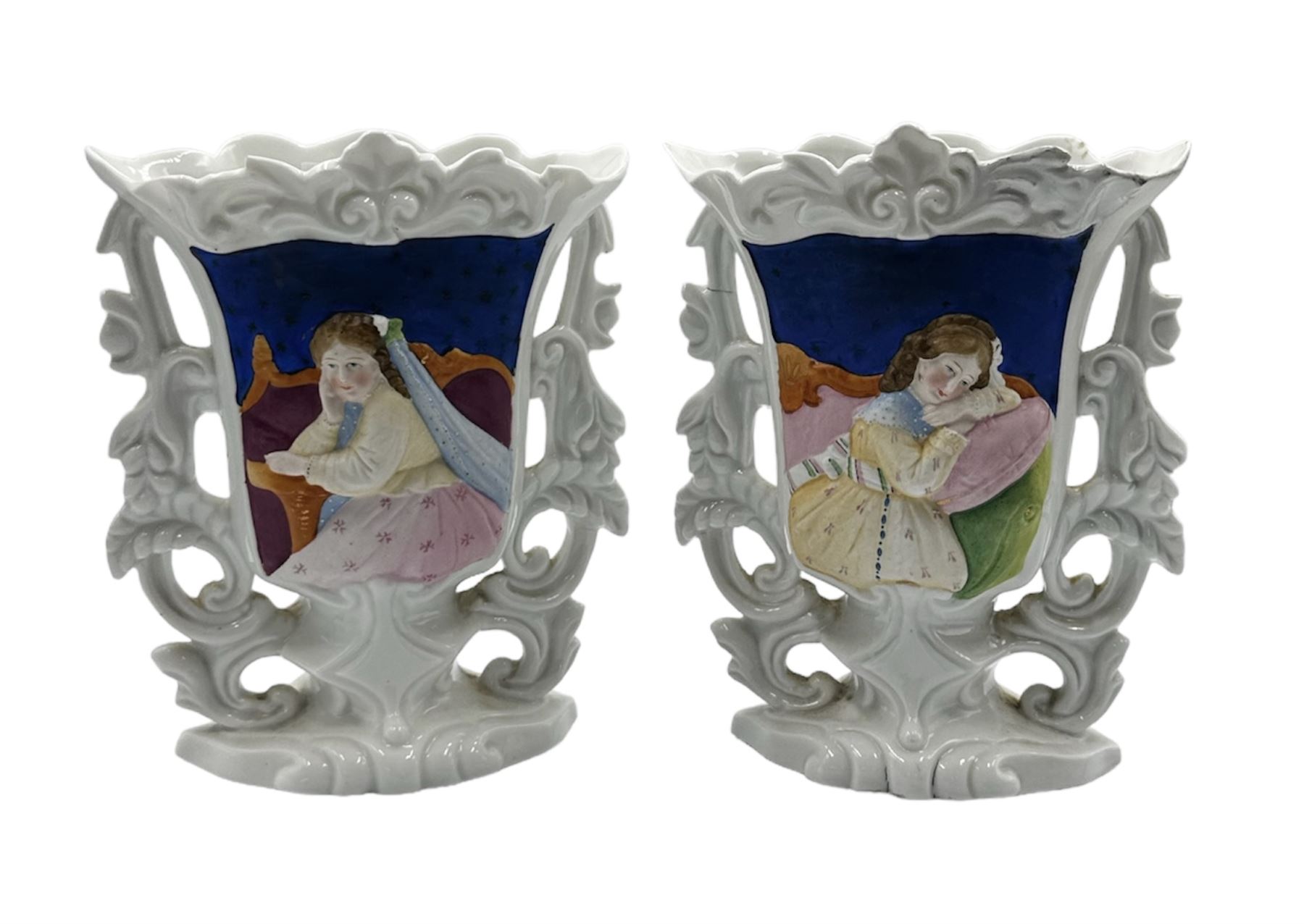 Pair of French porcelain vases