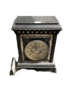 French - late 19th century Belgium slate 8-day mantle clock