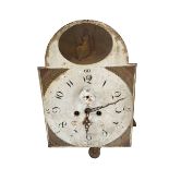 English - 8-day painted longcase clock dial and movement c1820 13-1/4" x 19"