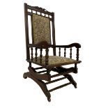 19th century American stained beech rocking chair