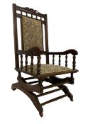 19th century American stained beech rocking chair