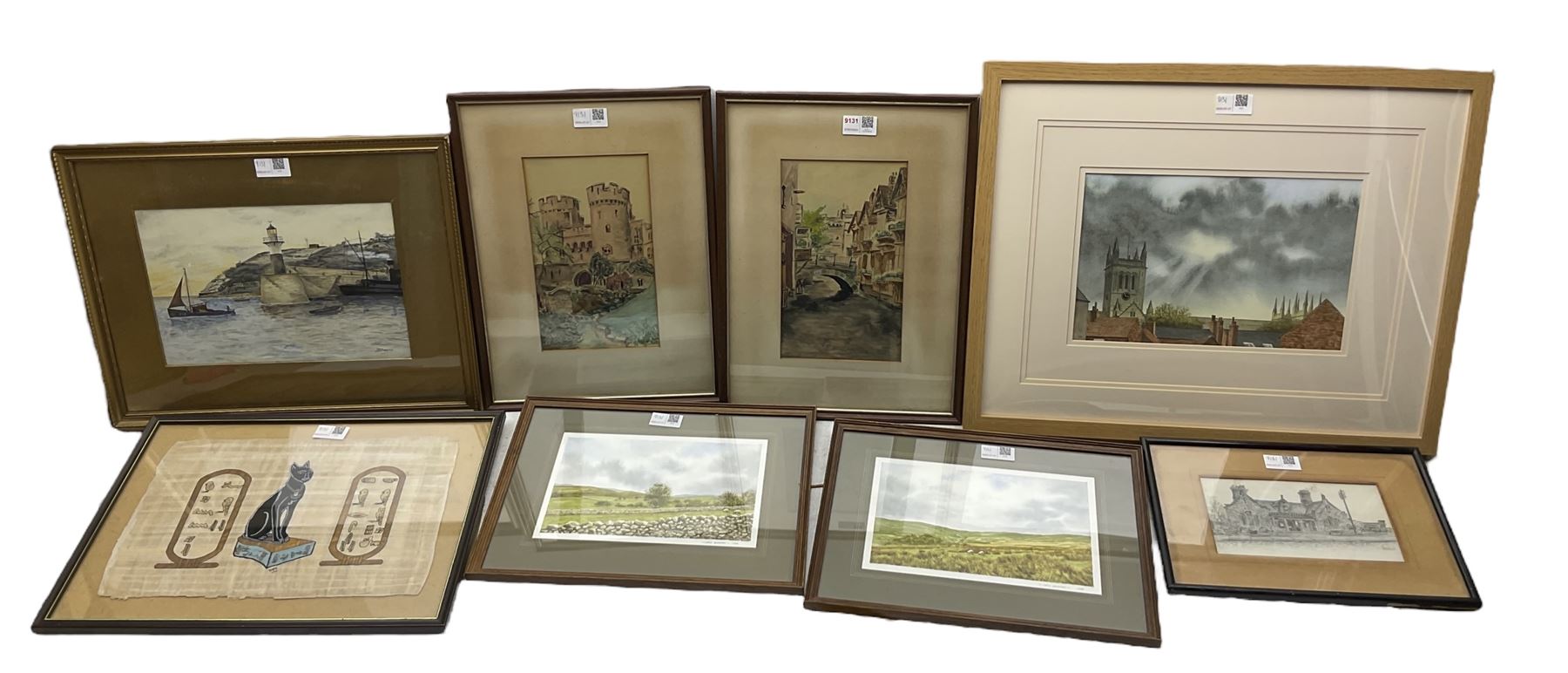 L Darcey (British early 20th century) three watercolours and one pencil sketch; two watercolours by