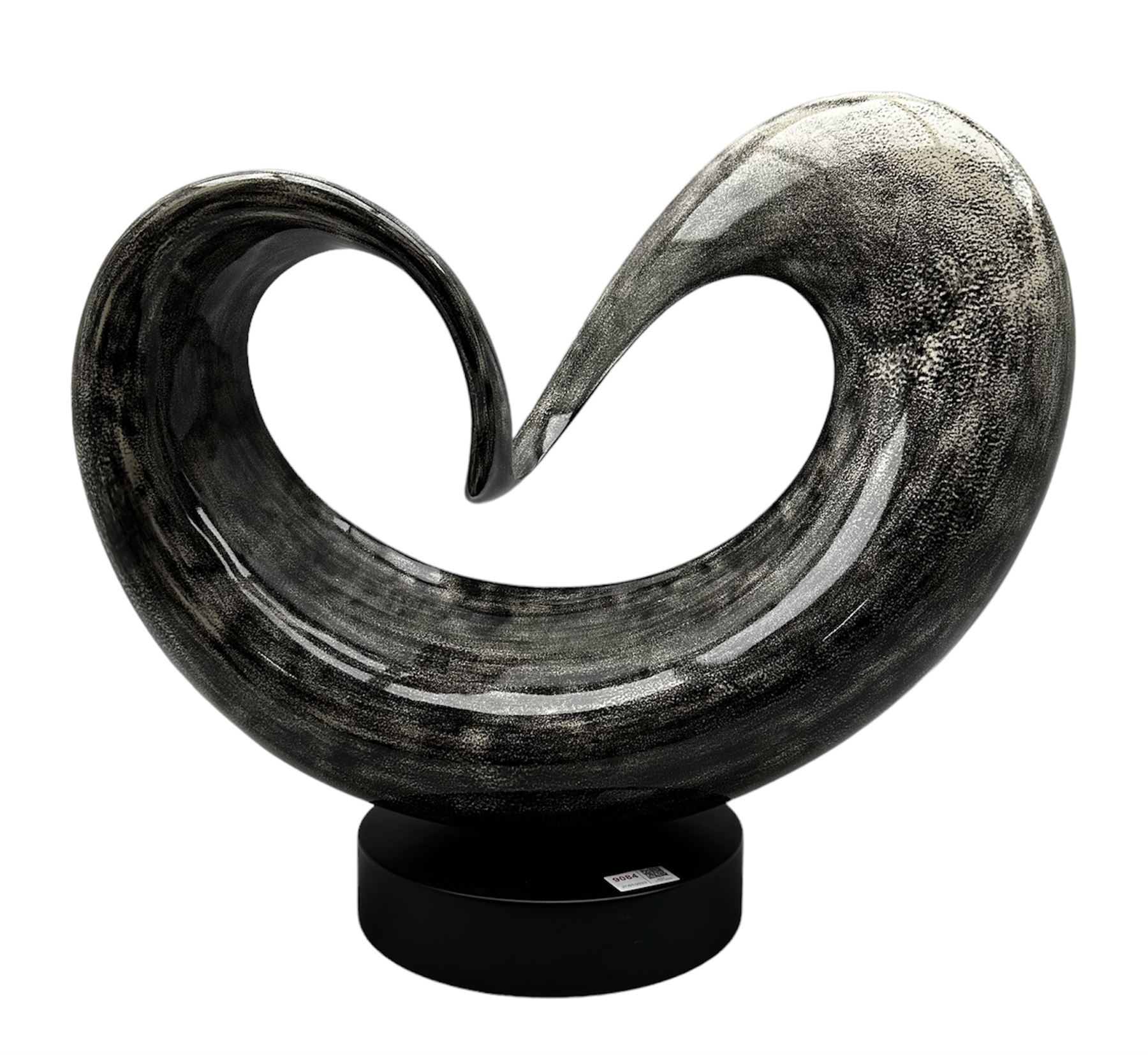 Large contemporary resin sculpture on ebonised circular base