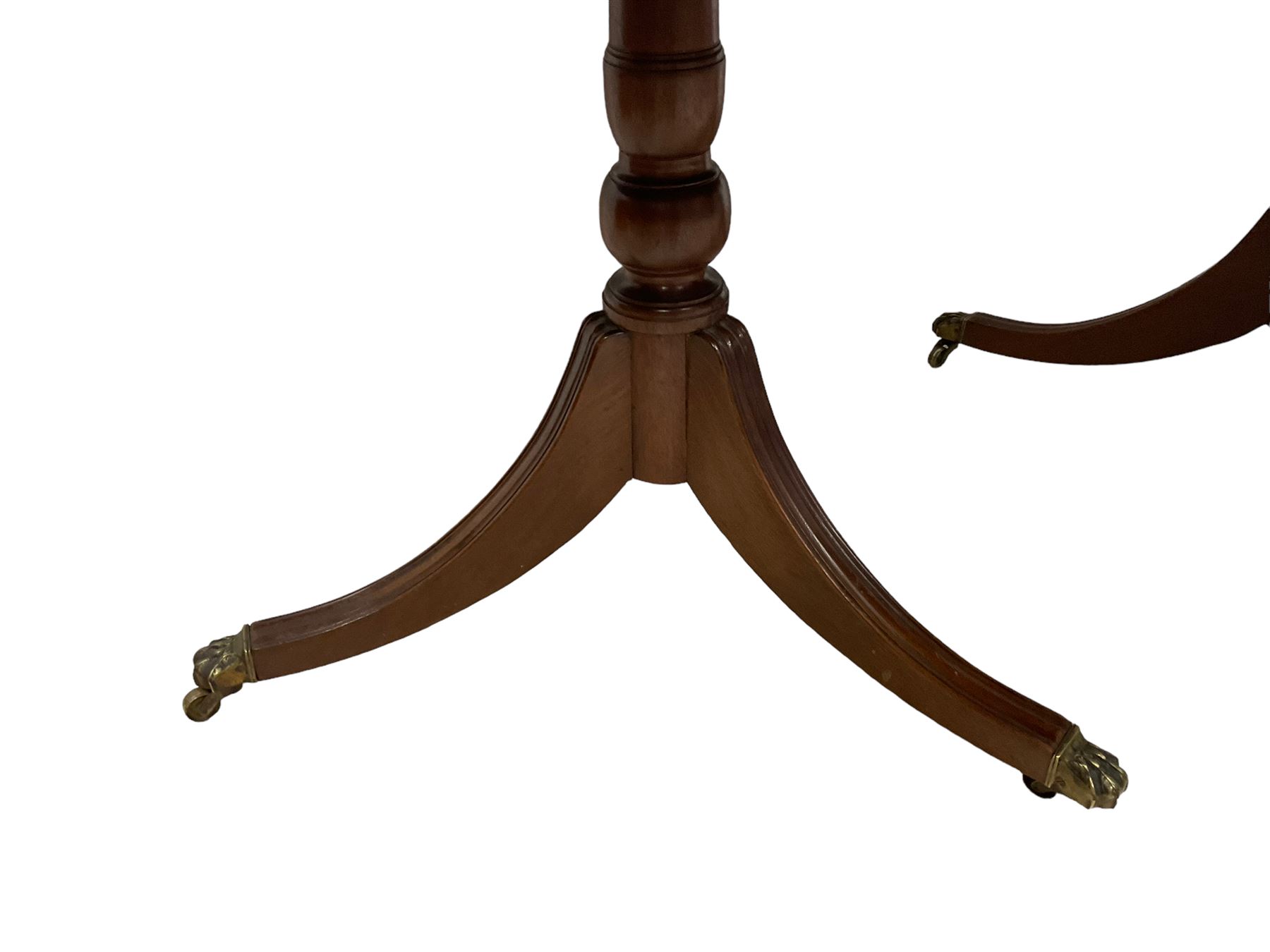 Regency design mahogany twin pedestal dining table - Image 5 of 6