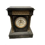 French - late 19th century 8-day slate mantle clock