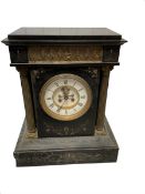 French - late 19th century 8-day slate mantle clock