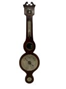 19th century mercury wheel barometer in a mahogany case