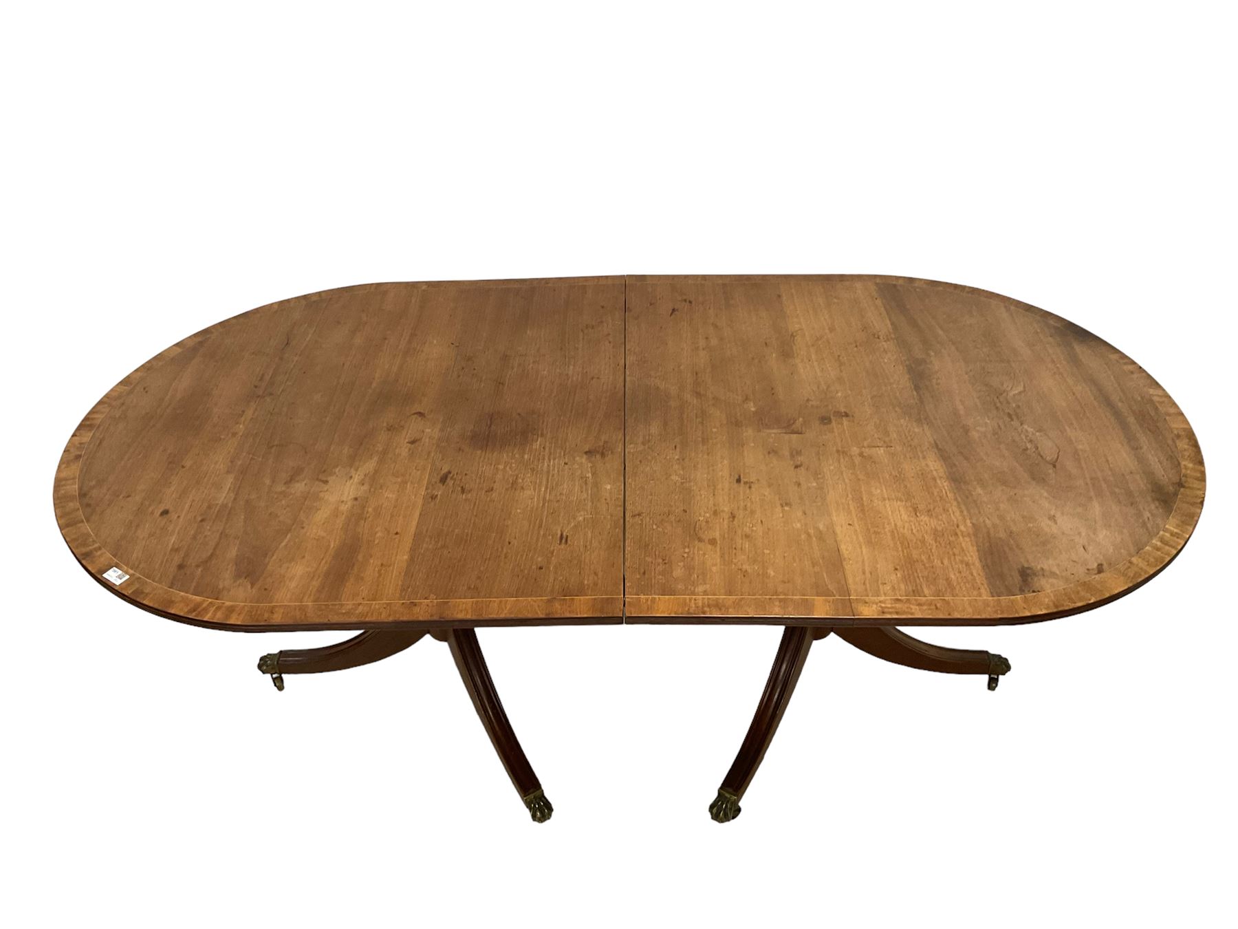 Regency design mahogany twin pedestal dining table - Image 4 of 6