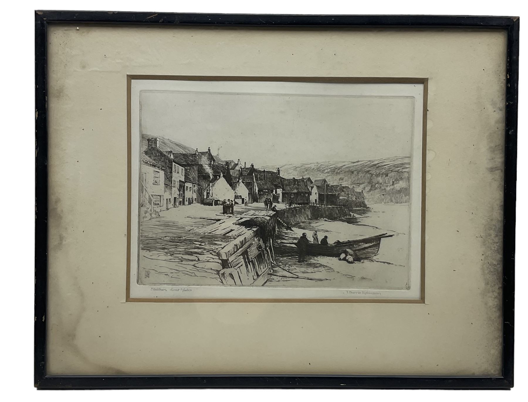 J Barrie Robinson (Early 20th century): 'Staithes' Quayside - Image 2 of 2