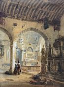 George Howse (British 1800-1860): Interior of St Peter's Church 'Tawstock' Devon