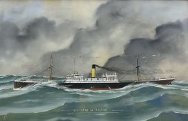 English School (Early 20th century): 'SS Star of Ireland' - Ship's Portrait