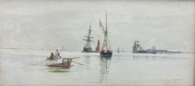 Charles William Wyllie (British 1853-1923): Shipping off the Coast
