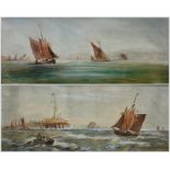 After Thomas Bush Hardy (British 1842-1897): Ships at Full Sail