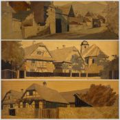 Charles Spindler (French 1865-1938): 'Gambsheim' and 'Thann'