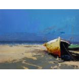 Donald Hamilton Fraser RA (Scottish 1929-2009): Beached Fishing Boat