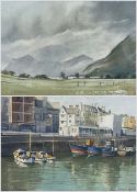 Colin Brown (British 20th century): 'Buttermere' 'Quayside' and Portrait of a Man