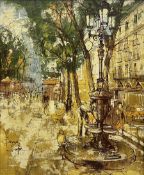 Bernard Dufour (French 1922-2016): Parisian Street Scene