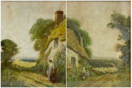 Frederick Hines (1852-1952): 'A Surrey Lane' and 'Harvest Time'